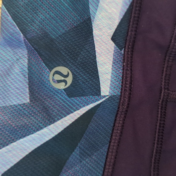 Lululemon Align Shorts Purple + Blue Ruched Women's Size 6 - Picture 3 of 3